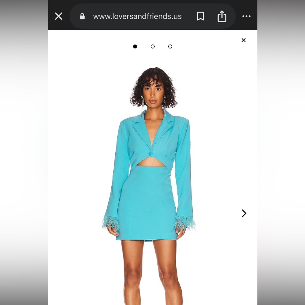 Lover and Friends turquoise mini dress